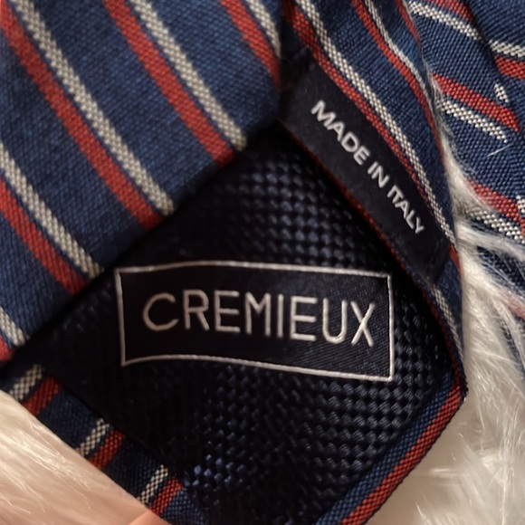 Cremieux Slim NWT
Classic Stripe Printed Wool/ Cotton Blend Tie - Picture 3 of 4